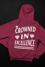 Load image into Gallery viewer, “Crowned In Excellence” Hoodie - Burgundy